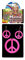 NET TOYS Collier avec Symbole Peace Collier Rose Fluo avec Clips d'oreilles Peace Symbole Hippie Set de Bijoux