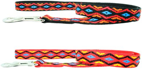 Hundeleine im Indianer Look 25mm Schwarz 100cm