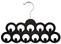 5 five simply smart Kleiderbügel für Gürtel/Zubehör - Filz, Schwarz, Unvollendet, 11 Ringe + 11 Haken, 310 x 220 mm