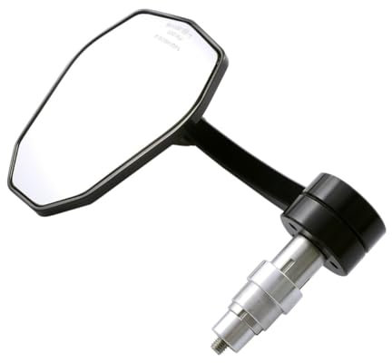 VICTORY Lenkerendenspiegel Evo schwarz mit Adapter 12-22mm – Universalspiegel für Motorrad, Roller, Quad, Moped & Vespa