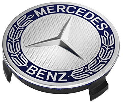 2x Mercedes Benz Original Enjoliveur Couronne de laurier bleu CAPUCHON Capot/couvercle enjoliveur Couverture de MOYEU DE ROUE Chapeau De Roue Couvercle moyeu de roue Couvercle décoratif bleu A1714000125 5337 étoile avec Couronne De Laurier moyeu de roue Capuchon Classe E Classe C CL CLS SLK ML GLK classe A classe B W204 W212 W210 W221 W220 C209 W207 W246 Diamètre: 75mm