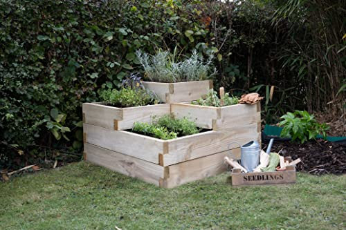 Forest Garden 56cm x 90cm Pressure Treated Caledonian Tiered Planter, 250 Litre