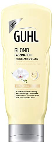 Guhl Faszination Blond Balsam-Spülung / Conditioner - 2er Pack (2 x 200 ml) - mit weißer Orchidee - für natürlich blondes und coloriertes Haar