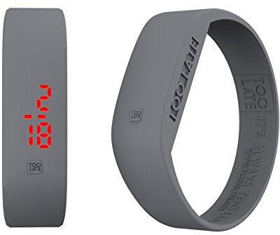 Armbanduhr Unisex Erwachsene Too 2 Late Digital – Analog-Anzeige – Armband Silikon grau und LCD-Display WTC LED Grey