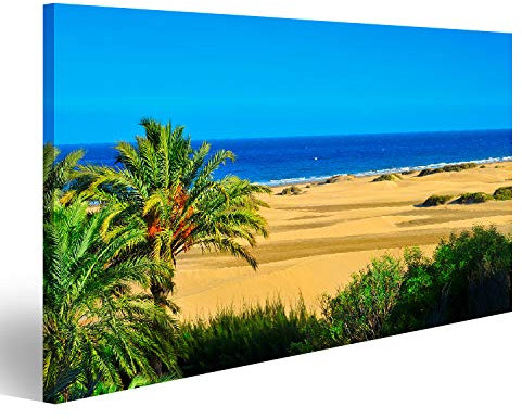 bilderfelix® Bild auf Leinwand ein Blick auf das Naturschutzgebiet der Dünen von Maspalomas auf Gran Canaria Kanarische Inseln Spanien Wandbild Poster Leinwandbild RCA