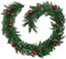 tectake 403315 Weihnachtsgirlande mit Kugeln, Beeren und Tannenzapfen, detailliert und naturgetreu, Schlaufe zum Aufhängen, 270 cm, grün