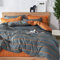 Treer Bettwäsche 150x200 cm 3 Teilig Mikrofaser, Bettwäsche-Sets mit 2 Kissenbezug 50x75 cm, Modern Streifen Kariert Bettbezüge, Bettbezug für Einzelbett mit Reißverschluss, Orange/Grau…