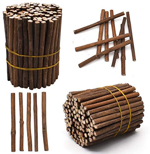 Holzblock Sticks,Saijer 200pcs Natürlich Hölzern DIY Holzstäbchen für Bastelarbeiten Alte Holzdekorationen Fotosticks Benutzt für Holzbearbeitung Gebäudemodell Hausgartendekoration