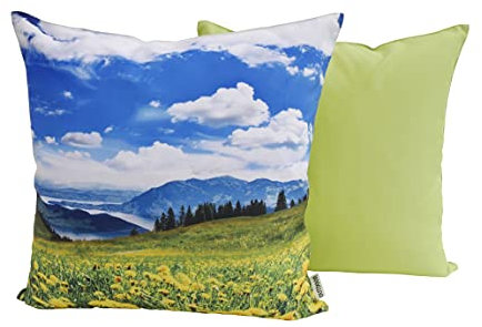 CB Home & Style Outdoor Garten Kissen Wasserabweisend 45 x 45 cm Alpen Berge See (Alpen4)