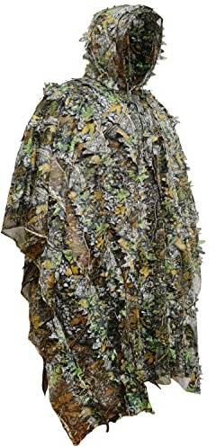 SCYLFEHDP Ghillie Suit, Gilly Suits for Men, Hunting Suit, 3D Leafy Camo, Hooded Cape, Camouflage, Bird Watching, Jungle Hunting, Halloween, Camping, Theme Decoration