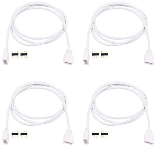 WANGCL 4PCS LED Strip Light Extension Cable 1m - 4pin für RGB 3528 5050 2835 Strip Light & Controller