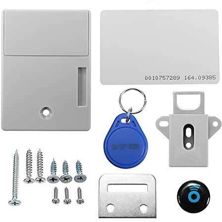 RFID Electronic Cabinet Lock, Cabinet Hidden Lock, Smart Hidden Drawer Locker, Electronic Sensor DIY Lock Kits for Wooden Cabinet Drawer Locker Cupboard