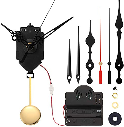 ISAKEN Uhr Bewegung für Wanduhr, Quarz Uhrwerk mit 3 Paaren verschiedener Zeigerteile, Uhr Motor Bewegung Wanduhr Bewegungs Mechanismus DIY Ersatzteile Ersatz, Lautloses Uhr Zubehör
