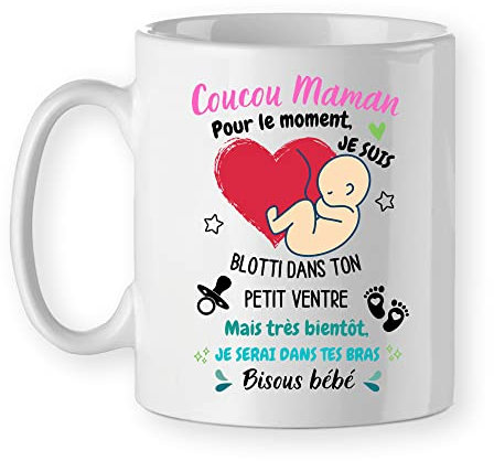 Mug future maman annonce grossesse bébé cadeau tasse naissance idée fête des mères