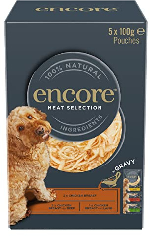 Encore Adult Wet Dog Food Pouch Gravy Chicken Multipack 5 x 100g Natural