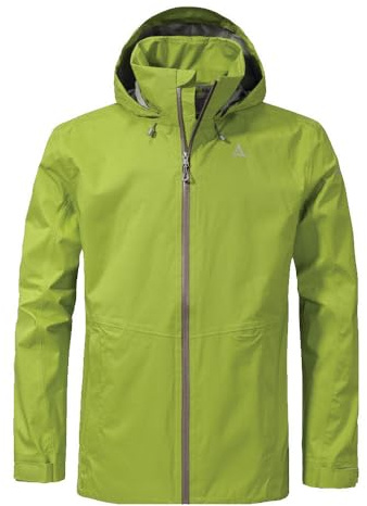 Schöffel Herren 2.5L Jacket Aiplspitz M, leichte Outdoor Jacke, wasserdicht & atmungsaktiv, Regenjacke aus 2,5-Lagen Venturi mit 2-Wege-Stretch und verstellbarer Kapuze, green moss, 58
