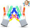 EHIOG Blinkt Bunte Handschuhe, Led Handschuhe, LED Blinkende Handschuhe, Geeignet für Halloween, Weihnachten, Karnevalsparty, Rave-Party, Disco-Festival, Geburtstagsfeier