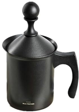 Milk Frother and Heater Jug - Latte Coffee Whisk Machine - for Hot Chocolate, Milk Warmer, Foam Maker and Biscoff Sauce