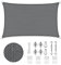 LOVE STORY Voile d'ombrage Rectangulaire 2x2m Toile Ombrage Anthracite avec Quincaillerie - Store en Tissu d'ombrage courbé,Translucide (HDPE) pour Terrasse, Porche,Jardin, Protection UV à 95%