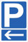 M-ITALY CARTELLO SEGNALETICO - Parcheggio con freccia a sinistra - Adesivo Extra Resistente, Pannello in Forex, Pannello In Alluminio (20x31 cm, Alluminio)
