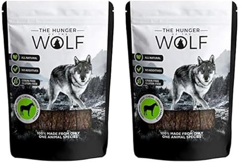 The Hunger of the Wolf Hundesnack für Hunde Aller Rassen, 100% Pferdefleisch - 200g (2er Pack)