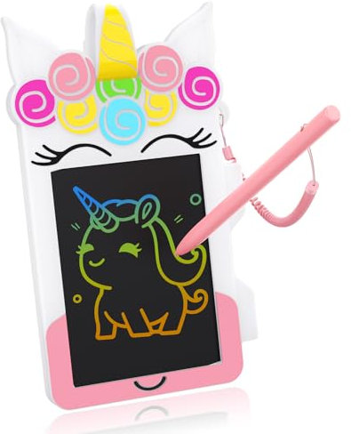 HOMESTEC tablette à dessin pour enfants licorne 4,5 pouces Tableau d'écriture LCD Jouets pour enfants pour 2 3 4 5 6 ans Cadeaux garçons filles