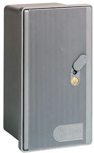 Contenitore Nicchia Contatore Enel Energia Elettrica a Parete Incasso Palo da Esterno con Serratura per Chiusura di Protezione (1 Posto Monofase)