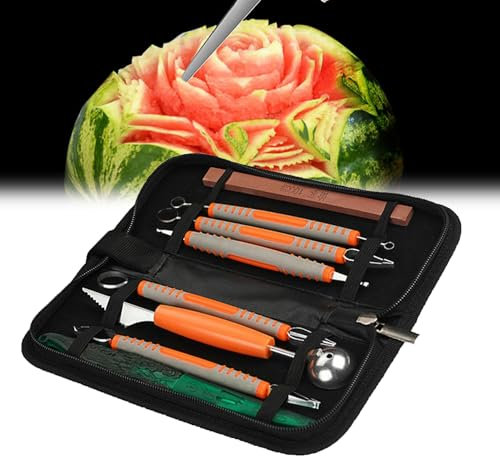 COYEUX Herramienta para tallar Cocina, 9 Piezas/Juego de Cuchillos para tallar Frutas y Verduras, con Bolsa de Almacenamiento, Adecuado para Chefs en restaurantes Ritzy, hoteles de Lujo