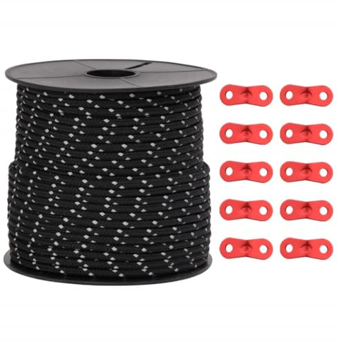 vidaXL Zeltleine Reflektierend mit Seilspannern 50 m 4 mm