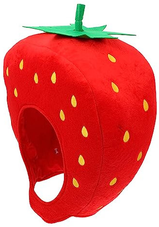 ERINGOGO 1 Stück Erdbeer Party Hut Kopfschmuck Cartoon Kappe Erdbeer Hut Cartoon Hut Kopfbedeckung Für Party Cosplay Hut Erdbeer Form Hut Selfie Hut Erdbeer Kopfbedeckung Cosplay