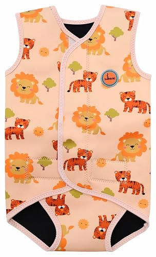 Swimbubs Costume da bagno per bambini, in neoprene, per bambini, con protezione UV UPF50, Leone arancione, 18-24 Monate