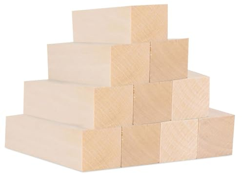 Schnitzholz, 10 Stück Lindenholz Holzblöcke zum Schnitzen, 3,8x3,8x15cm Schnitzen Holzblöcke Unbehandelt, Holzrohlinge zum Schnitzen, für Erwachsene DIY Basteln, Modellierung