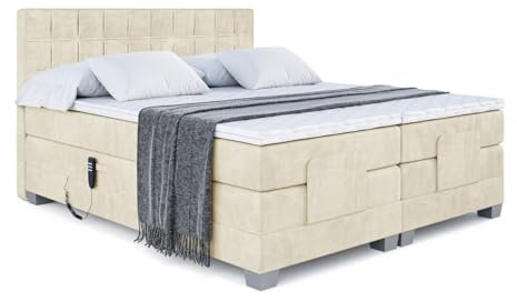 ALTDECOR Boxbett mit H3 H4 Matratze OSTO EL - 200x200 - Beige