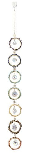 Mokylor Kristallstein-Windspiel, 7 Chakra-Kristall, Sonnenlichtfänger, Wandbehang, Ornament für Glück, Boho-Girlande, Traumfänger für Zuhause, Terrasse, Gaden, Yoga, Meditation,