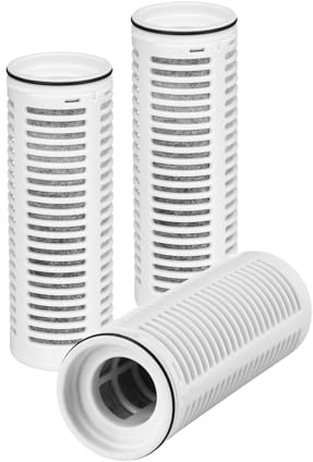 VEVOR Filtres à Eau pour Carafes et Distributeurs 3PCs, Cartouche Filtrante de Rechange Capacité 800 L, Filtration Efficace sans BPA, Réduction du Chlore, de la Rouille et des Odeurs, Maison Bureau