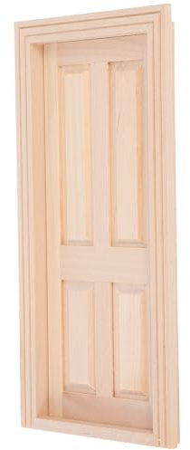 Yardenfun Puppenhaustür Aus Holz Puppenhaustür Mini Holztür Im Maßstab 112 Puppenhaus Haustür Mini Holztür Für Puppen DIY Puppenhaus Möbelzubehör