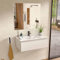 BELLOBATH - Mueble Baño Suspendido con Lavabo de Cerámica y Espejo, Mueble Baño con Lavabo Montado con 1 Cajón, 100 x 27 x 46 cm, Mueble Blanco