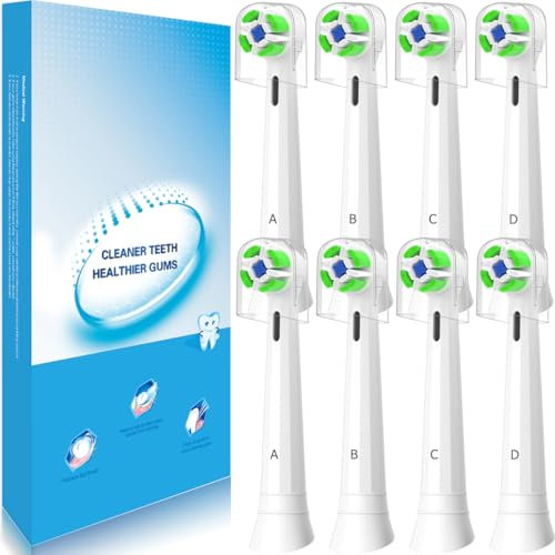 IO Aufsteckbürsten Kompatibel mit Oral b IO Elektrische Zahnbürsten, iO Zahnbürste Aufsätze, Aufsteckzahnbürsten Kompatibel mit iO 2/3/4/5/6/7/8/9/10, 8 stück weiß