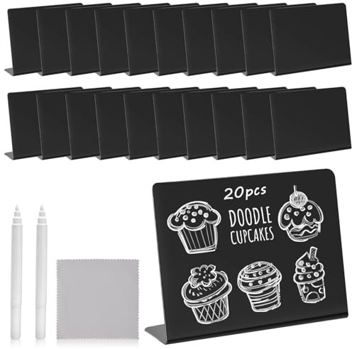 Kreidetafel Klein Umweltfreundlich Buffet Schilder Iebensmittelechtem Tafel zum Beschriften 20stk Preisschilder Aufsteller 12.7x10cm Abwischbare für Restaurant Café Hochzeit Party Bäckerei