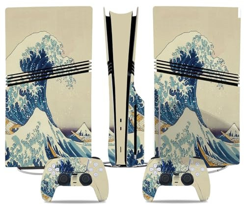 Per PS5 Pro Skin Disc Edition & Per PS5 Pro Skin Digital Edition Console Controller Vinyl Cover Skins Wraps Scratch Resistant Compatible 79579(Disc Version)