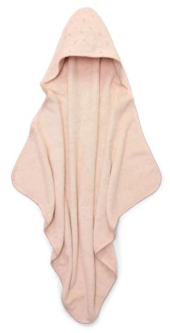 Little Dutch Kapuzenhandtuch Baby Kleinkinder Kinder Handtuch mit Kapuze Frottee (100x100 cm) Blossom rosa - Pure