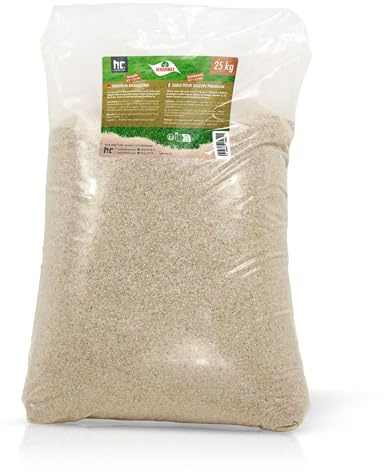VERDURMAX 25 kg Rasensand 0,3–1,5 mm – Quarzsand Feuergetrocknet mit ca. 97% Quarz – Für Rasenpflege, Drainage & Bodenverbesserung