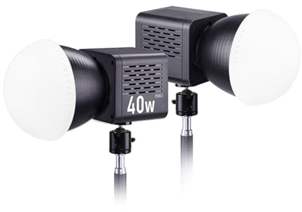Cryfokt Kit D'éclairage de Photographie Portable LED, Panneau Lumineux Vidéo 40 W avec Trépied, Température de Couleur Réglable de 2 500 K à 6 500 K, CRI élevé 95+, 8 Effets
