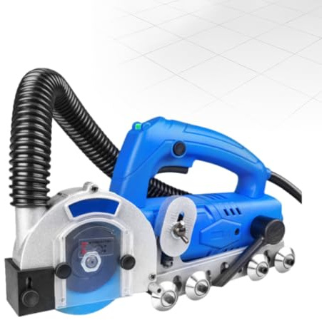 Raschietto Elettrico per Fughe 1200W con Aspirazione, Fresa per Piastrelle 9000RPM con Livella a Bolla e Disco Diamantato per Rinnovare Bagno Balcone Cucina