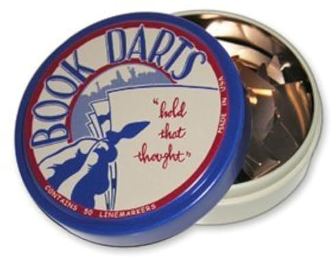 Book Darts Line Markers 50 Count Tin Mixed Metals by Book Darts