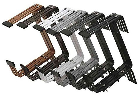 SIENA GARDEN - Blumenkastenhalter 3-fach verstellbar Flacheisen bis 17 cm Kastenhöhe und 20 cm Kastenbreite 2er-Set Pack, weiss
