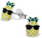 JAYARE Ohrringe Mädchen Ananas 925 Sterling Silber gelb Kinder Ohrstecker