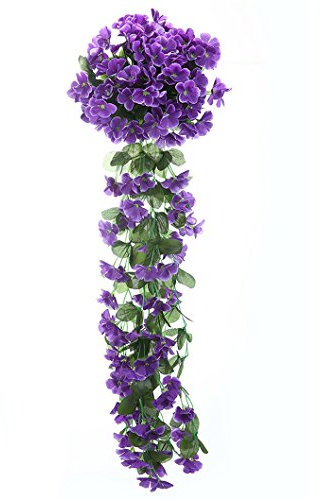 Cheerlife Künstlich Veilchen Girlanden Deko Hochzeiten Heimdekoartikel Wand Balkon Blume Wohnkultur Hängepflanze Dekopflanzen Kunstblume (Blau)