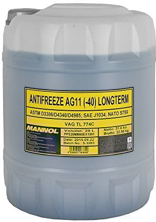 1 x 20L MANNOL Longterm Antifreeze AG11-40°C/Kühlerwasser Fertiggemisch Blau G11 Kühlerfrostschutz