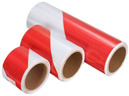 Alamor 5Cm / 10Cm / 20Cm Traffic Warning Safety Night Reflective Strips Adesivo Nastro Adesivo Bianco Rosso - 5CM